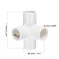 thumbnail image 2 of Conector de 4 vías Uxcell de 3/4" para muebles, acoplamiento de tubería de grado de construcción, blanco, 2 of 7
