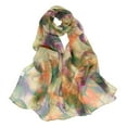 thumbnail image 2 of yunLCZ Silk Scarf for Women Scarfs for Women Lightweight Fashion Scarves Print Floral Pattern Scarf Shawl Wraps Evening Wedding Bridesmaid Gifts Chiffon Green One Size, 2 of 3