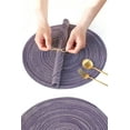 thumbnail image 3 of 4/6 Pack 15 Inch Round Braided Placemats, Washable Heat Resistant Cotton Polyester Circle Place Mats for Kitchen Dining Table, 3 of 5