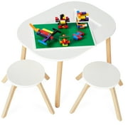 Best Choice Products 2-in-1 Kid's Building Block Table, Construction Activity Center w/ 2 Stools, Storage Compartment