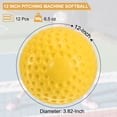 thumbnail image 2 of Unique Bargains 12Pcs 12' Pitching Machine Softball Yellow Dimpled Softball Practice Softball for Hitting Fielding Practice, 2 of 6