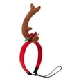 thumbnail image 2 of Dog Antlers Headband Christmas Dog Outfit for Small Medium Large Dog Reindeer Pet Elk Head Accessories for Christmas Halloween (Brown, Large), 2 of 6