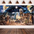 thumbnail image 1 of Decoración navideña, fondo religioso navideño, fondo para fotografía de la Santa Natividad, fondo para fotografía navideña de invierno, Navidad, exterior, interior, iglesia, suministros para fiestas, 1 of 4