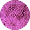 thumbnail image 1 of Ahgly Company Indoor Round Oriental Purple Industrial Area Rugs, 3' Round, 1 of 4