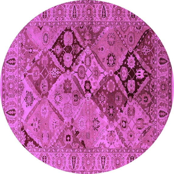 Ahgly Company Indoor Round Oriental Purple Industrial Area Rugs, 3' Round