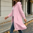 thumbnail image 5 of Women's Zip Up Hoodies Long Sleeve Long Tunic Sweatshirts Oversized | Long Fleece Jacket Coats, Drawstring, Zip Up Front, Kangaroo Pockets, Casual Outerwear, Pink, L, 5 of 6