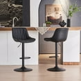 thumbnail image 5 of YOUNIKE Bar Stools Set of 2, Swivel Upholstered Barstools, Adjustable Height Counter Stools, Faux Leather Padded Bar Chairs, Metal Frame, Black, 5 of 16