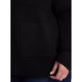 thumbnail image 4 of Terra & Sky Women’s Plus Ribbed Knit Open Front Cardigan with Long Sleeves, Midweight, Sizes 0X-5X, 4 of 5