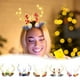 thumbnail image 1 of Fiudx Pinzas para El Cabello con Bandas Luminosas, Tocado Navideño con Diseño de Astas, Aspecto de Bosque de Las Hadas Mori, Peinado Versátil, Decoración para Fiestas, Accesorio Femenino (Juego de 2), 1 of 7