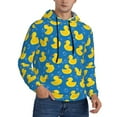 thumbnail image 2 of Pofeuu Rubber Duck Print Mens Casual Hooded Collar Drawstring Hoodies Pullover Sweatshirts Casual Long Sleeve Shirts-Large, 2 of 7