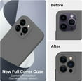thumbnail image 3 of for iPhone 14 Pro Case, Silicone Upgraded [Camera Protection] Phone Case with [2 Screen Protectors], Soft Anti-Scratch Microfiber Lining Inside, 6.1 inch, Space Gray, 3 of 11