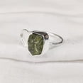 thumbnail image 3 of Natural Peridot Ring, Raw Peridot Gemstone Ring, August Birthstone, Adjustable Heart Ring, 925 Sterling Silver, Women Ring, Christmas, Thanksgiving, Handmade, Statement Jewelry, Rough Gemstone Jewelry, 3 of 5