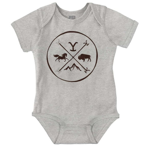 Yellowstone Y Horse Buffalo Mountain Romper Boys or Girls Infant Baby Brisco Brands NB