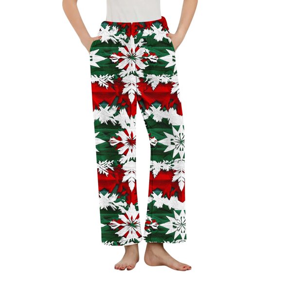 Birdeem Women's Printed Warm Pajama Sleep Pants, Fleece Sleepwear with Pockets, Women's Pajama Pants, Fleece Pajamas Women