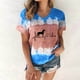 thumbnail image 2 of Mujeres Casual Cuello Redondo Manga Corta Estampado Jersey Blusa Camiseta Tops Sueltos OAVQHLG3B Store  lin121212, 2 of 4