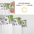 thumbnail image 2 of No Hook Shower Curtains with Snap-in Liner Set, Purple Flowers Waterproof Hotel Style Bathroom Shower Curtain, Weeping Elegant Spring Floral Wooden Pastoral Mesh Top Bath Curtains 72''x72'', 2 of 9