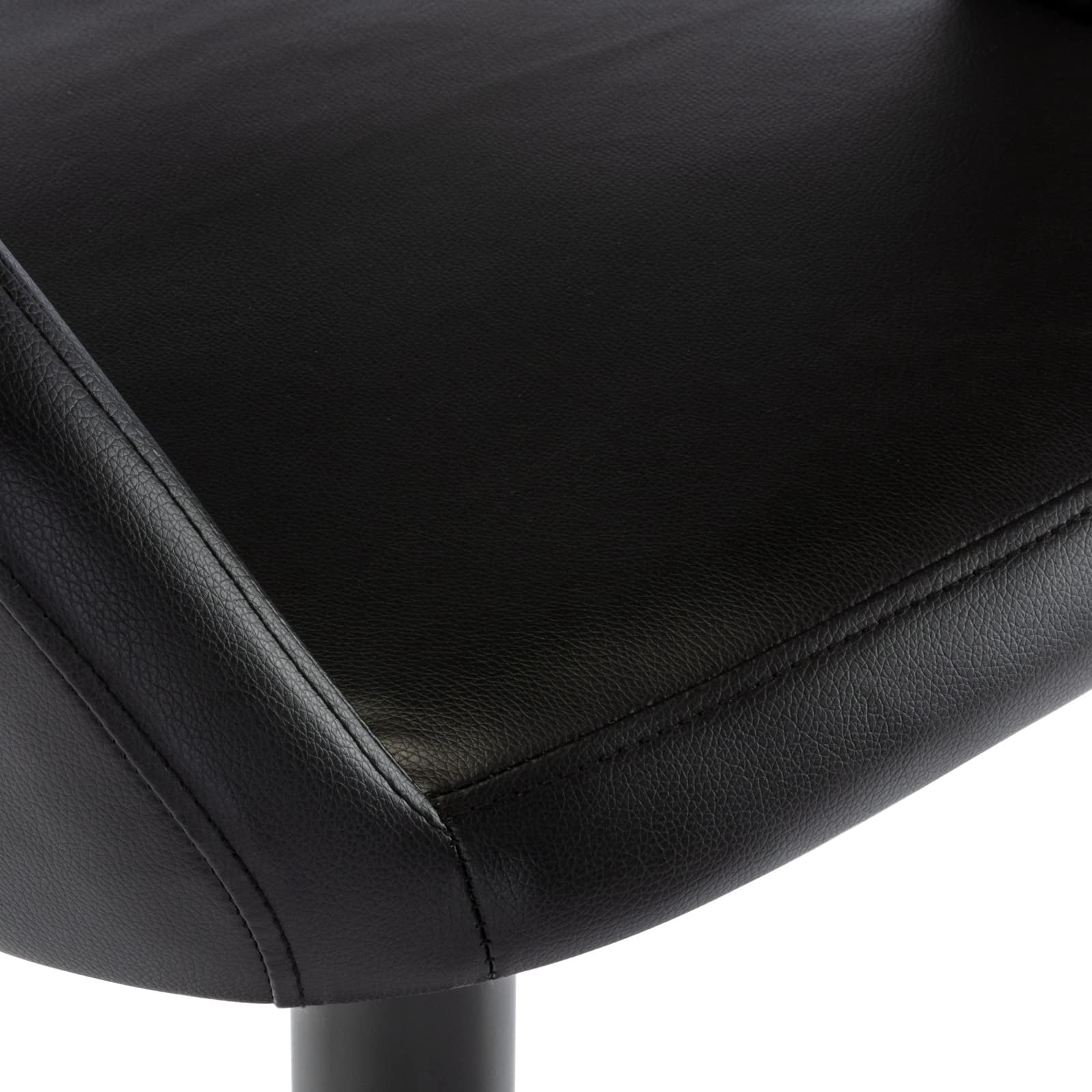 PU Leather Bar Stools, Adjustable Height 24."-32.25, Swivel Barstools with Back & Footrest, Upholstered Bar Chairs for Kitchen Island, Dining Room, Home Bar (Black, Black Base)