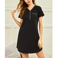 thumbnail image 2 of Richie House Women's Nightgown Plain Button Front Short Sleeve PJ Nightdress RHW2903-A-XL, 2 of 5