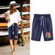 thumbnail image 1 of Puntoco Pantalones cortos de algodón para mujer Pantalones cortos con cordón y estampado de cintura elástica para mujer, 1 of 3