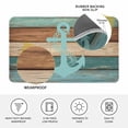 thumbnail image 3 of Turquoise Anchor Door Mat Indoor Outdoor, Nautical Brown Green Retro Wood Grain Non Slip Welcome Mat with Rubber Backing, Absorbent Fabric Front Door Mats Entryway Rug for Home Patio Entrance 24"x36", 3 of 9