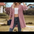 thumbnail image 4 of Cárdigan de Larga con Abertura Frontal para Mujer Rosa L, 4 of 10