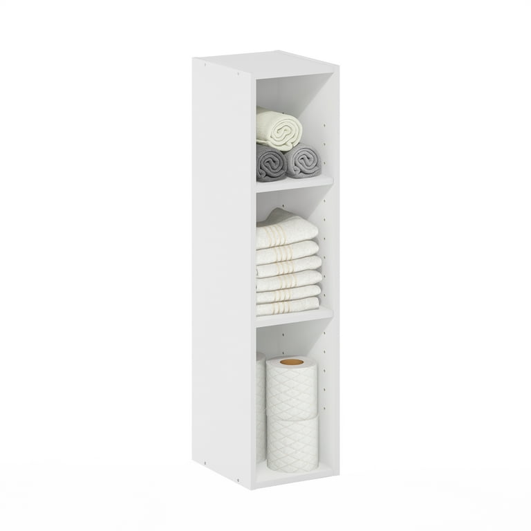 Furinno Fulda 3-Tier Adjustable Bookshelf, Space Saving Skinny