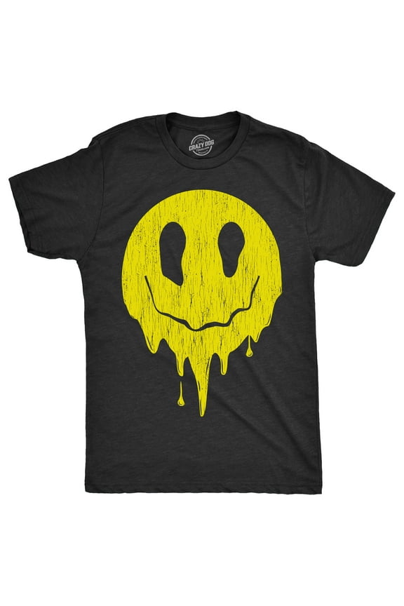 Mens Dripping Smile T Shirt Funny Melting Smiling Face Tee for Guys Graphic Tees