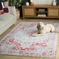 thumbnail image 4 of SAFAVIEH Arizona Seine Oriental Machine Washable Area Rug, Light Gray/Rust, 5' x 7', 4 of 12