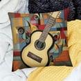 thumbnail image 2 of Shiartex  Music Throw Pillow Cushion Cover, Funky Fractal Geometric Square Shaped Background Acoustic Guitar Art, Decorative Square  Pillow Case, Pale Yellow, 2 of 5