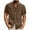 Brown, variant on Dianli Shirts for Men Cotton Linen Short Sleeve Stand-Collar Button Pullover T-Shirt Solid Color Breathable Lightweight Relaxed-Fit Everyday Office Wear Beach Vacation