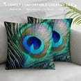 thumbnail image 3 of Nawypu  Colorful Peacock Feather Decorative Throw Pillow Cases Standard  Cushion Cover Natural Style for Home Sofa Couch Decor Pillowcase Green Blue, 3 of 5