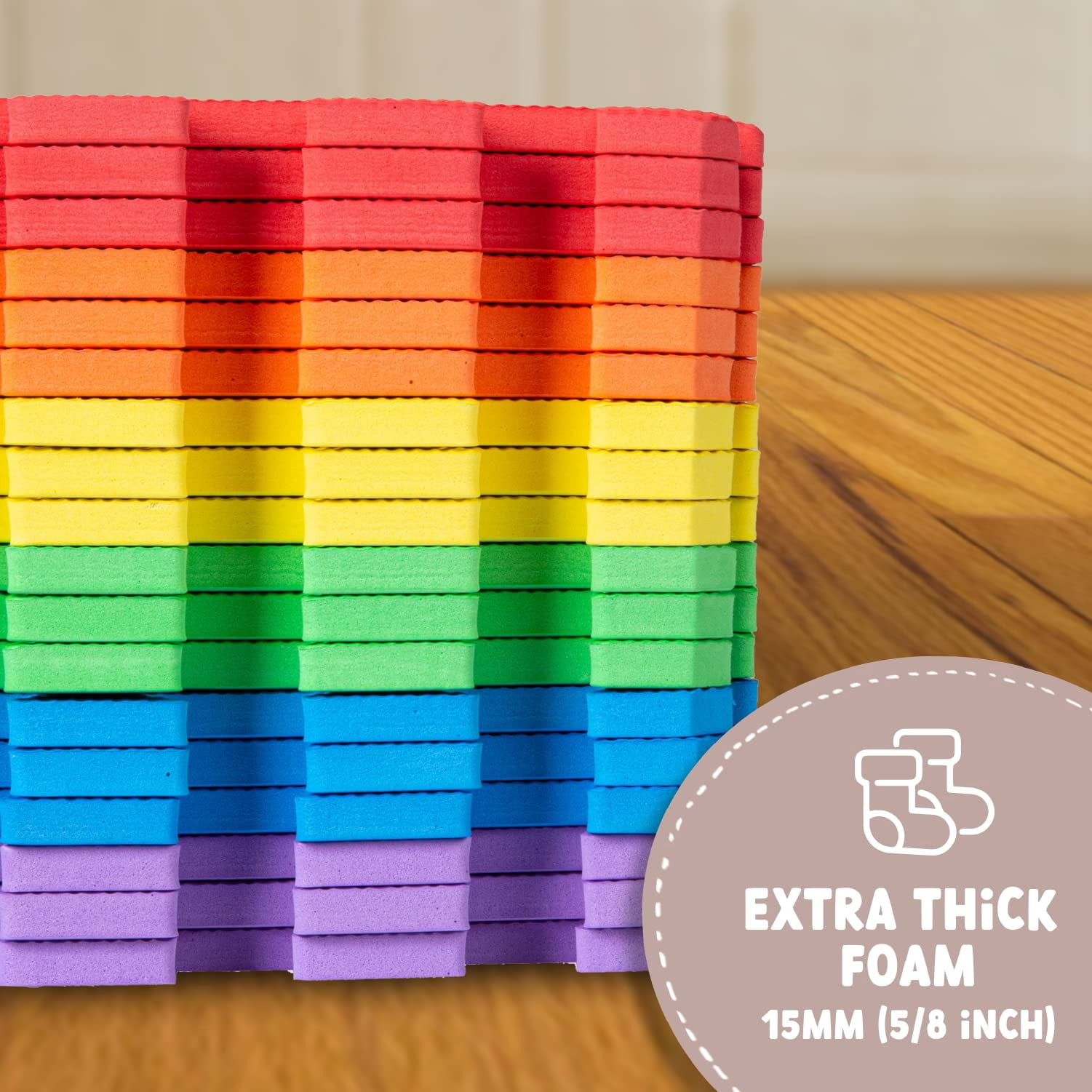 Non-Toxic Extra-Thick 36 Piece Children Play & Exercise Mat - Comfortable Cushiony Foam Floor Puzzle Mat, 6 Vibrant Colors for Kids & Toddlers