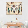 thumbnail image 2 of Autua Cow Skull Feathers Arrows Canvas Wall Art For Home Decor 20x16in, 2 of 6