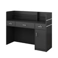 thumbnail image 4 of KULAGAGA Office Reception Station with Counter, Free-Standing Register Stand Reception Area with 3 Drawers, Black, 4 of 7