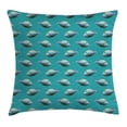 thumbnail image 1 of Lake House Decor Throw Pillow Cushion Cover, Digital Made Geometric Low Polygonal Unicornfish Figures Marine Life Artsy Decor, Decorative Square Accent Pillow Case, 16 X 16 Inches, Teal, by Ambesonne, 1 of 1