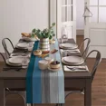 thumbnail image 5 of Retro Farm Barn Wood Grain Blue Gray Gradient Linen Table Runner Kitchen Table ration Dining Tablecloth Wedding Party r, 5 of 7