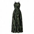 thumbnail image 6 of GUACER Maxi Dress for Women Halter Neck Abstract Print Sleeveless Backless Sundress Boho Flowy High Waist Resort Wear Beach Vacation Outfit, 6 of 7