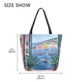 thumbnail image 5 of FORMRS Womens Canvas Tote Bag with Zipper Inner Pocket Shoulder Handbag, Pink Window, 5 of 7