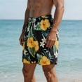 thumbnail image 3 of TKKCS Mens Graphic Swim Trunks- Casual Drawstring Elastic Waist Vacation Quick Dry Lightweight Breathable Beach Board Shorts Black Size 2XL, 3 of 6