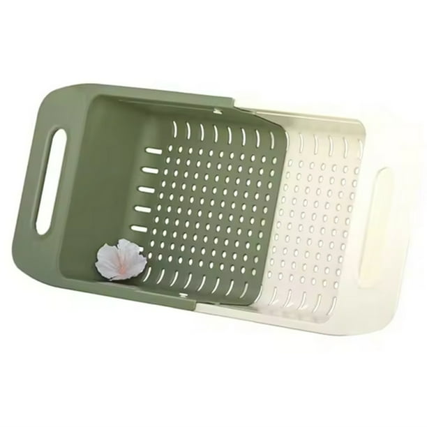 Escurridor Telescópico de Plástico para Lavar Verduras y Frutas, Escurridor de Platos, Colador para A