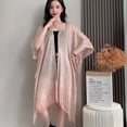 thumbnail image 6 of Mdesiwst Women Shawl Tassel Long And Wide Solid Color Thin See-through Sunscreen Breathable Hollow Out Women Scarf Clothes Accessory, 6 of 7