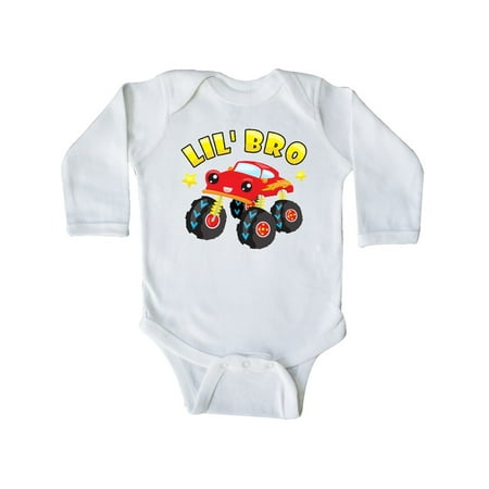 

Inktastic Monster Truck Little Bro Gift Baby Boy Long Sleeve Bodysuit