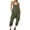 Army Green, variant on Pisexur Womens Jumpsuits Solid Color V Neck Rompers Fashion Spaghetti Strap Jumpers Casual Loose Sleeveless Overalls Comfy Baggy One Piece Jumpsuits with Pockets