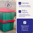 thumbnail image 3 of HOMZ Bac de Rangement Durable de 27 Gallons, Robuste, pour les Fêtes, Vert/rouge, (Lot de 4), 3 of 9