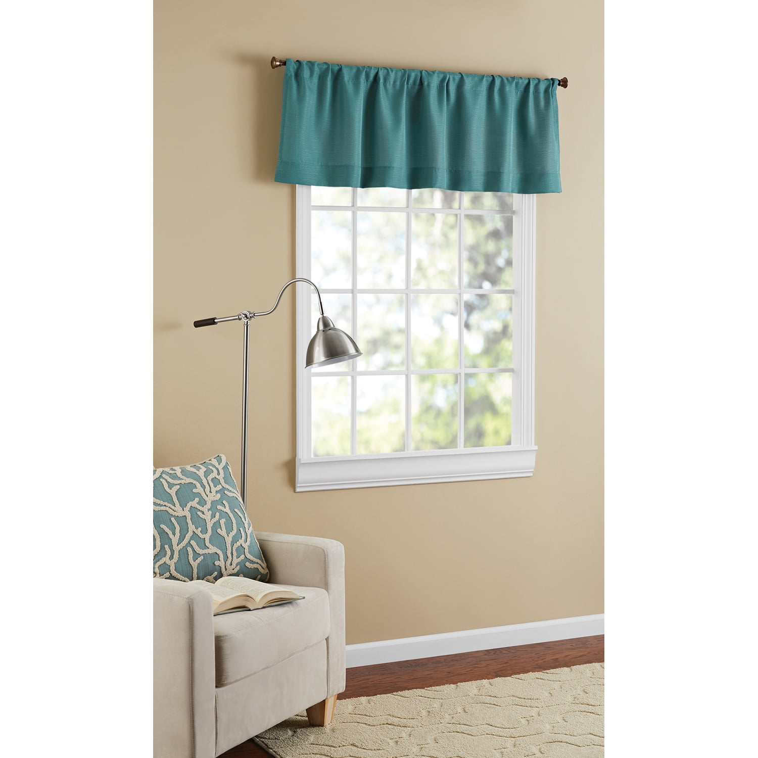 Mainstays Textured Solid Curtain Valance Walmartcom Walmartcom