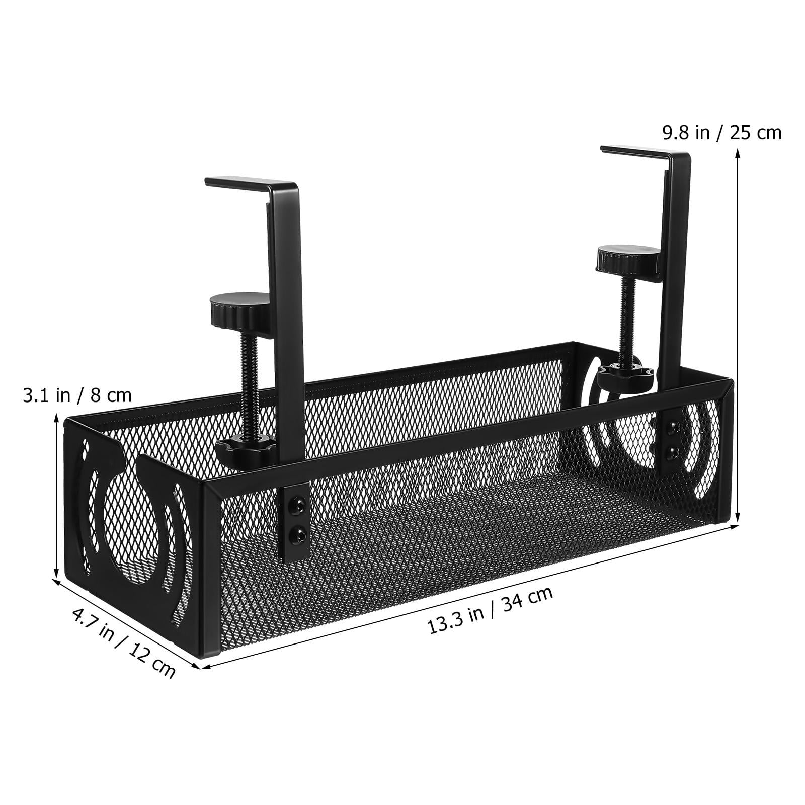 OUNONA under Desk Cable Management Tray Cable Management Rack 34.00X12.00X8.00CM Black
