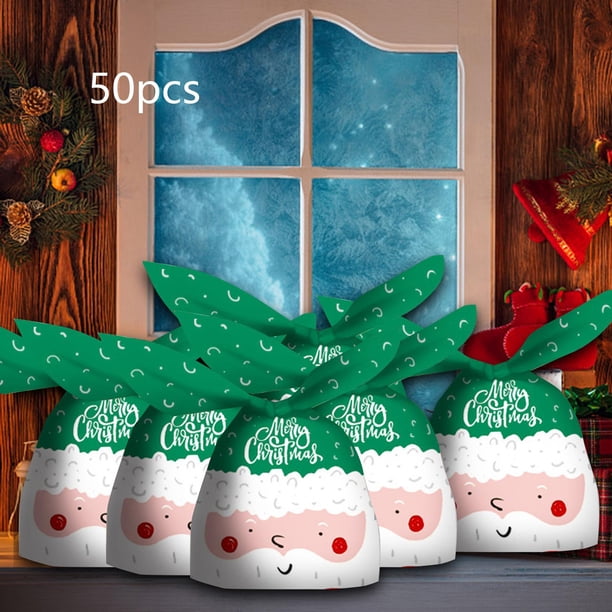 50 piezas de bolsas de dulces de Navidad a granel con orejas de conejo, bolsas de regalo, bolsas de regalo, bolsa de de Navidad para Soledad Envoltura de dulces