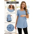 thumbnail image 3 of Short Sleeve Maternity Clothes for Women Tie Front Maternity Tops Pregnancy Shirts, 3 of 6