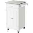 thumbnail image 1 of HOMCOM Kitchen Cart, Small Kitchen Island, Stainless Steel Utility Trolley, 1 of 10