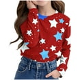 thumbnail image 2 of Maean Boys Girls Shirts Star Printed Long Sleeve Crewneck Tshirts Casual Loose Tee Blouse for 3-14 Years, 2 of 7